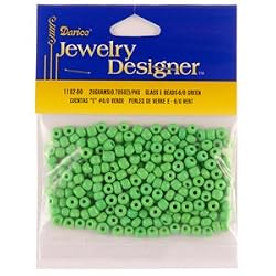 6/0 Glass "E" Beads, Green, 20 Gram Pkg