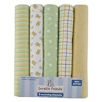 Luvable Friends 5-Pack Receiving Blankets