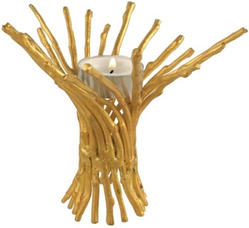 Quest Collection Gold Brass Bonfire Tea Light Holder