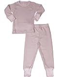 Baby Steps - Girls Long Sleeve Striped Pajama Set, Pink, Khaki (Size 2)