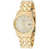 Mens Gold Diamond Watch, Bulova Mens Diamond Accented Watch