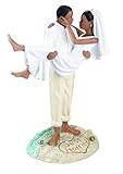Lillian Rose African American Just Married Beach Wedding Figurine, 6.75-Inch