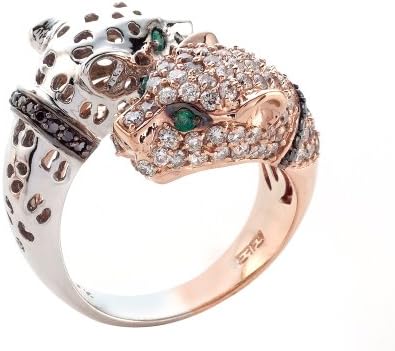 Effy Collection Panther 14k Emerald Ring Size 8