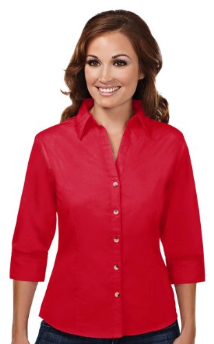 TRM Women's DuPont Stain Resistant Fashionable Easy Care Blend Shirt (8 Colors)