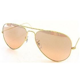 New RAY BAN 3025 001 3E RAYBAN Pink Gold Gradient Mirror Lens SUNGLASSES