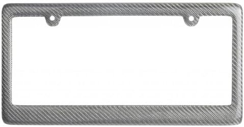 Car Candy 501-XXXX Real 100% Silver Carbon Fiber License Plate Frame