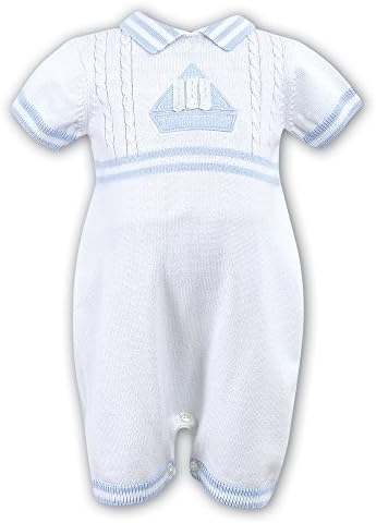 D-Knitted Shortall White/Blue-NB