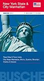 Strassenkarte USA: New York State & City Manhattan 1 : 800 000 - Stra&szlig;enkarte: Road Map & Town Index - Local Maps Manhattan, Bronx, Queens, Brooklyn - Points of Interest - 