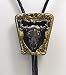 Buffalo Skull Black/Gold Enamel Bolo Tie