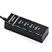 AmanStino Ultra Slim 4-Port USB 3.0 Data Hub Black