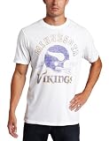 NFL Men's Minnesota Vikings Heather Vintage Short Sleeve Crew (Classic White, Large)