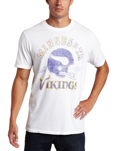 NFL Men's Minnesota Vikings Heather Vintage Short Sleeve Crew (Classic White, X-Large)