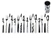 Present time Mix and Match Black and White Assorted Cutlery Set, 16-Piece