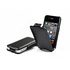 StilGut SlimCase exklusive Tasche f�r Apple iPhone 4/ 4s Smartphone aufklappbar in schwarz
