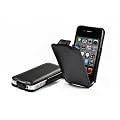 StilGut SlimCase exklusive Tasche f�r Apple iPhone 4/ 4s Smartphone aufklappbar in schwarz