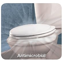 Mayfair 20SLOWC 000 Slow-Close Plastic Toilet Seat with Lift-Off Hinges, STA-TITE Seat Fastening System and DuraGuard Antimicrobial, Round, White