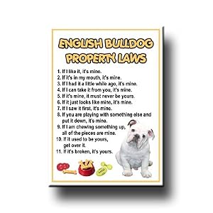 English Bulldog Property Laws Fridge Magnet No 3