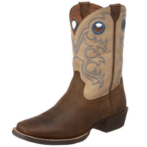 Ariat Little Kid/Big Kid Crossfire Western Boot,Distressed Brown/Cream,2.5 M US Little Kid