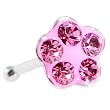 3.5mm Pink Flower Ferido Crystal Nose Bone