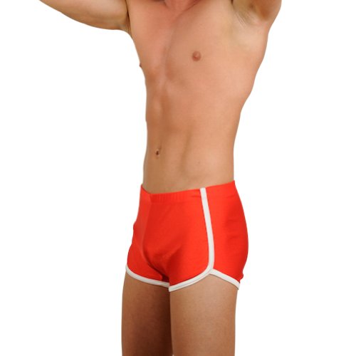 Men's New Red Retro Fitness Hot / Workout Gym Short By Gary Majdell Sport Size Large