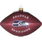 SAVE $9.23 - Seattle Seahawks NFL Glass Football Ornament (5") $9.77