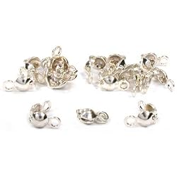 12 Sterling Silver Clamshell Bead Tips Beading Parts