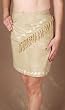 20" X 66" Heavyweight Embroidered Scarf/Half Sarong - Tan