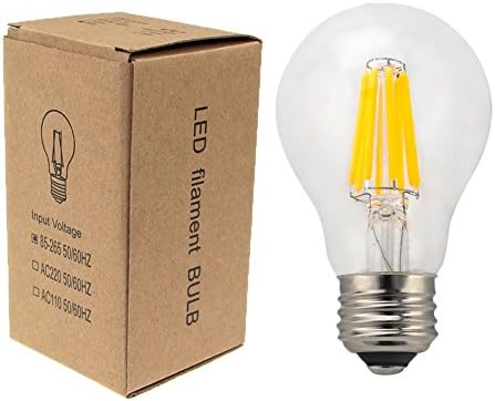 iLampens A19 10W led filament bulb candelabra 100w Equivalent 1000 Lumen 2700K E26 Socket Non-dimmable UL Listed (10 Pack)