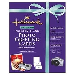 Hallmark Half-Fold Glossy Premium Photo Greeting Cards - 15 count