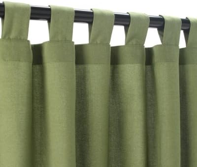 Essentials by DFO Sunbrella Outdoor Curtain with Tabs in Spectrum Cilantro 50 in x 108 in