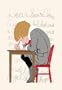 Boy Writes a Letter to Santa 12x18 Giclee on canvas