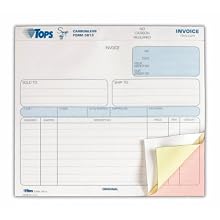 TOPS 3-Part Carbonless Invoices, 8.5 x 7.63 Inches, Ruled, 50 Sheets, White and Canary, (3813)