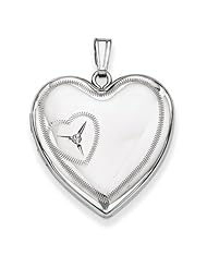 Gold and Watches Sterling Silver 24mm Heart Design Family Locket