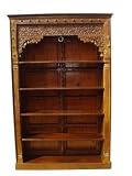 Old door, carved bookcase