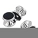 Areke Tuxedo Mens Cufflinks And Studs Set For Formal Shirts Business Wedding With Shiny Silver Trimming