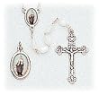 Mother of Pearl Rosary - Our Lady of Carmen - 7mm Faux Mother of Pearl Beads - 18in. Chain - Center Piece with Matching Pendant - Gift Box Included - IMPORTED FROM ITALY