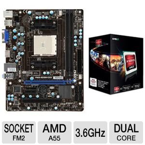 MSI FM2-A55M-E33 & AMD FM2 A6-5400K APU Bundle On Sale