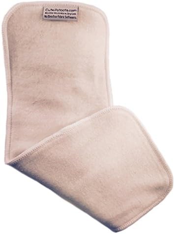 Cute Patoots- 4 Layer Hemp Organic Cotton Reusable Cloth Diapers Inserts (6 count)