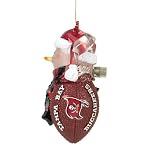 Pack of 4 Tampa Bay Buccaneers 5" Light-UP Snowman Christmas Ornaments