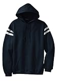 Sport-Tek - Pullover Hooded Sweatshirt with Mesh Arm Stripe. F261 - X-Large - Navy / White