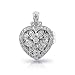 Bling Jewelry Heart Vintage Style Cutout Flower CZ .925 Sterling Locket Pendant