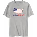 T-Shirt Silver Gray  Usa Golf / Map  Sports