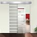 Glasschiebet�r Glast�r Schiebet�r Alublende gestreift 205 x 90 cm