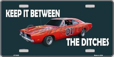 Keep It Between the Ditches General Lee Novelty License Plate Tag Sign