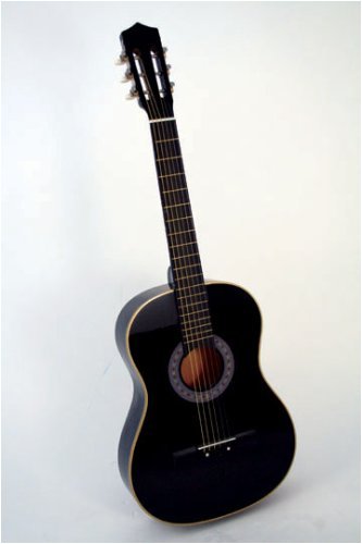 Childrens Toyshop  Musical Instruments : Crescent 38" Black Acoustic Guitar with Accessories