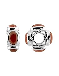 Storywheel® Red Agate Bead / Charm in 925 Sterling Silver