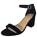 BAMBOO Women's Block Heel Sandal with Ankle Strap