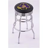 East Carolina Pirates 25 Double-Ring Swivel Bar Stool with 2.5 Ribbed Chrome Accent Ring