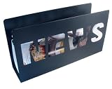 Present Time Metal News Magazine Rack, Black