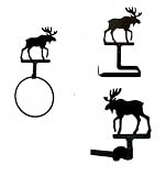 Log Cabin Moose Bath Hardware Set 3pc